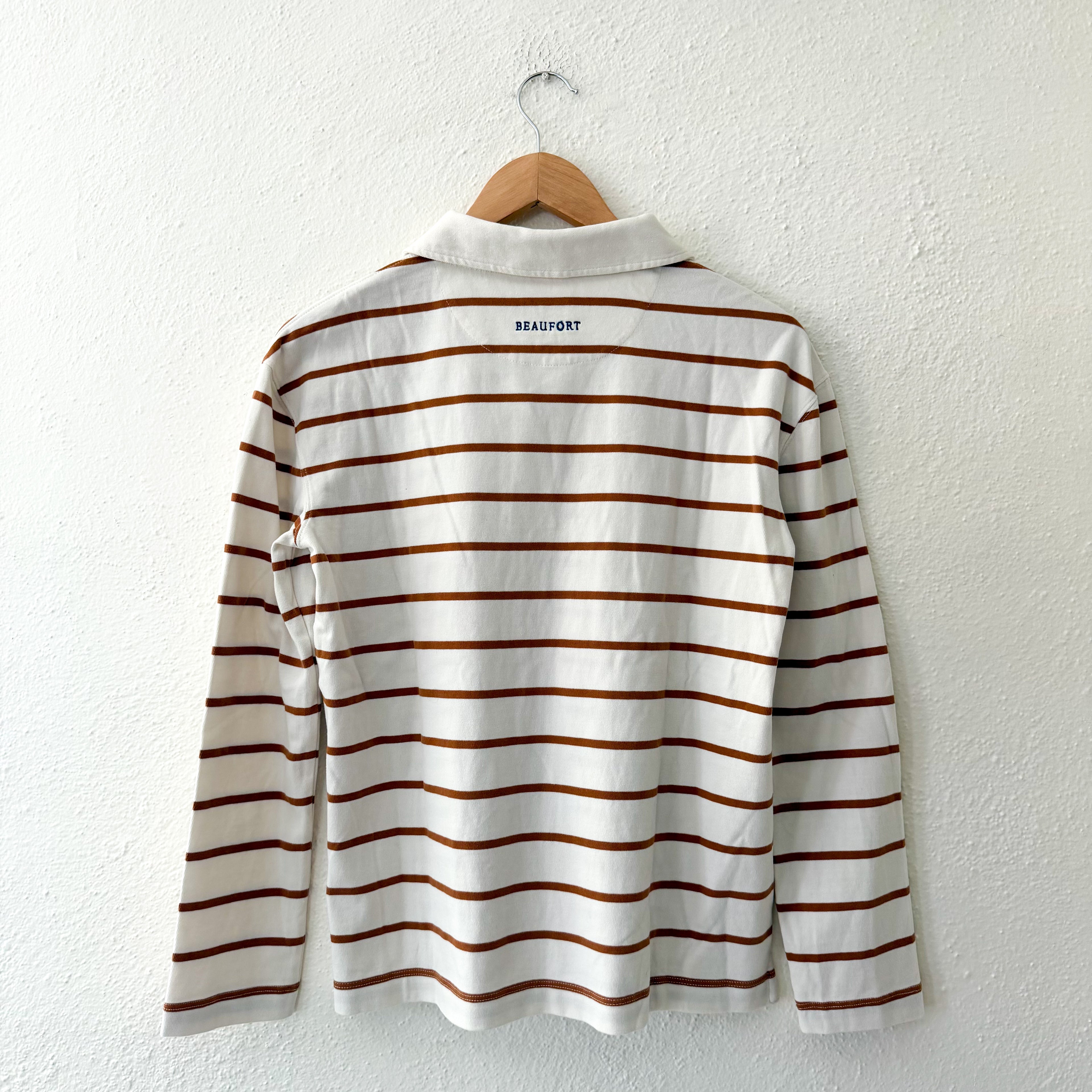 Beaufort & Blake Thompson Vintage Rugby in Camel Cream Stripe | XS