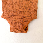 Old Navy Brown Bear Textured Cotton Long Sleeve Bodysuit | 6-12m