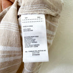 Ellen Tracy Linen Blend Tan Stripe Sleeveless Top | S