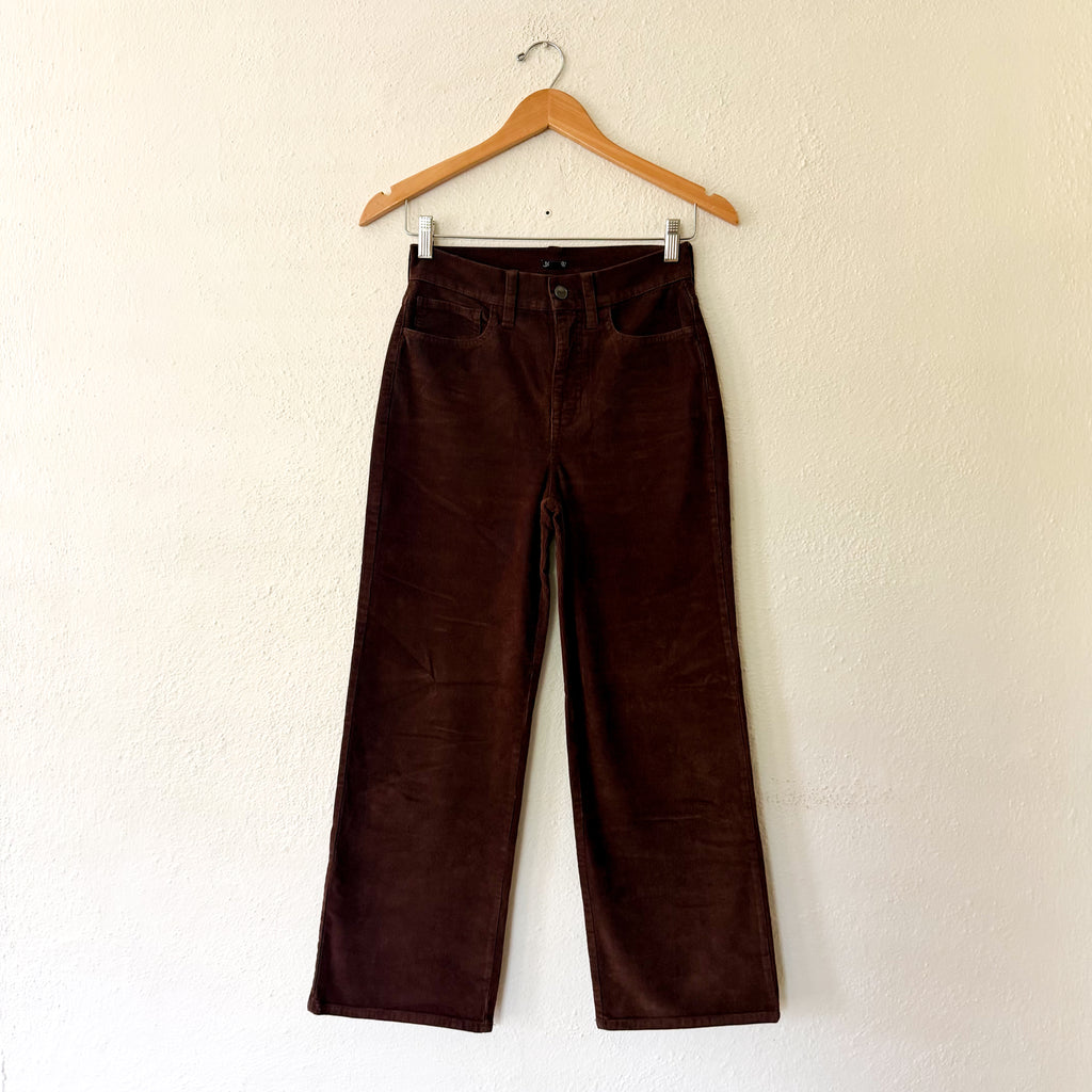 J.Crew Slim-Wide Leg Stretch Corduroy Pants in Dark Brown French Press | 24