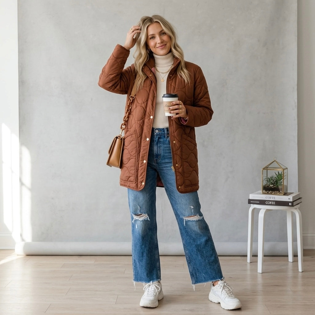 J.Crew Petite Rust Signature Quilted Primaloft Puffer Jacket | SP