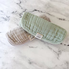 KeaBabies Lyra Organic Cotton Muslin Gauze Burp Cloths in Silver Grey & Sage