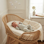 Quincy Mae Dusty Sage Cream Stripe 2-Way Zipper Footed Sleeper | 0-3m