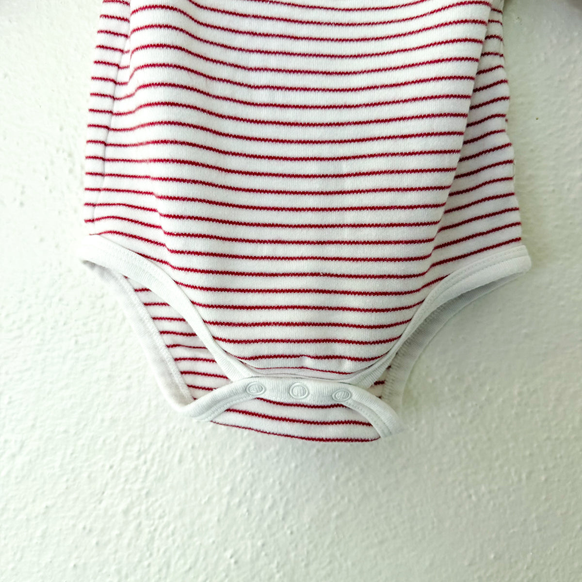 Mori Organic Cotton Red White Stripe Long Sleeve Bodysuit | 9-12m