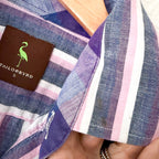 Taylorbyrd 100% Cotton Oversized Purple Striped Button Down Shirt | S