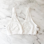 Old Navy White Maternity Cross-Front Cotton Nursing Bralette | S