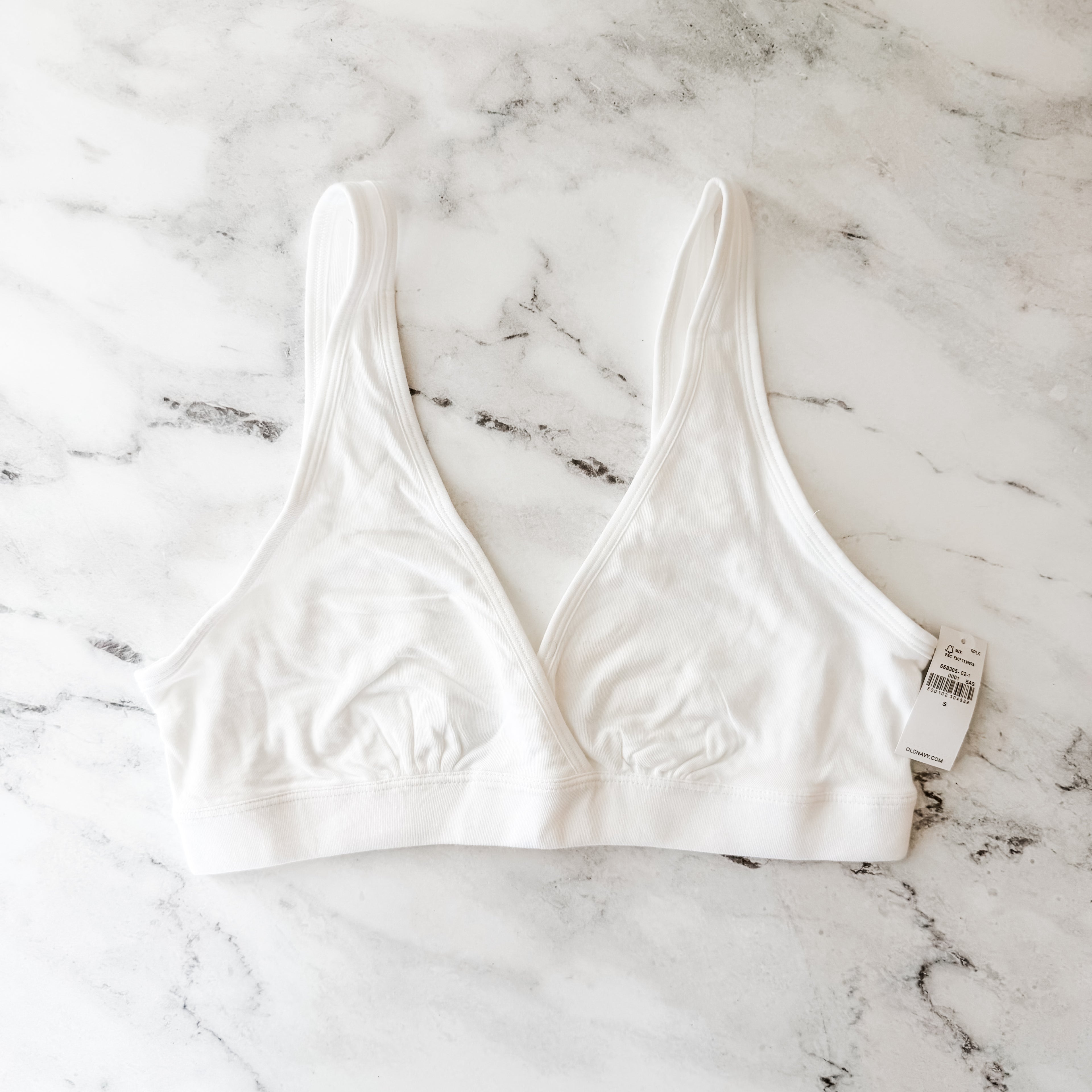 Old Navy White Maternity Cross-Front Cotton Nursing Bralette | S