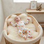 Monica & Andy Halloween Pumpkin Ghosts Organic Fold Over Foot 2-Way Zipper Sleeper | 3-6m