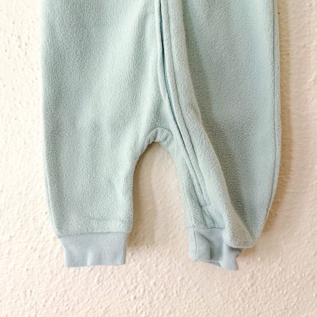 H&M Ocean Blue Fleece Zip-Front Sleeper Jumpsuit | PM (Premie)