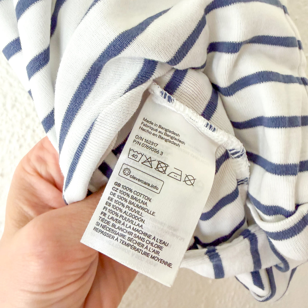H&M Organic Navy White Stripe Sleeveless Jumpsuit | NB