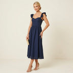 ASTR The Label Wedelia Bustier Midi Dress in Navy Blue | S