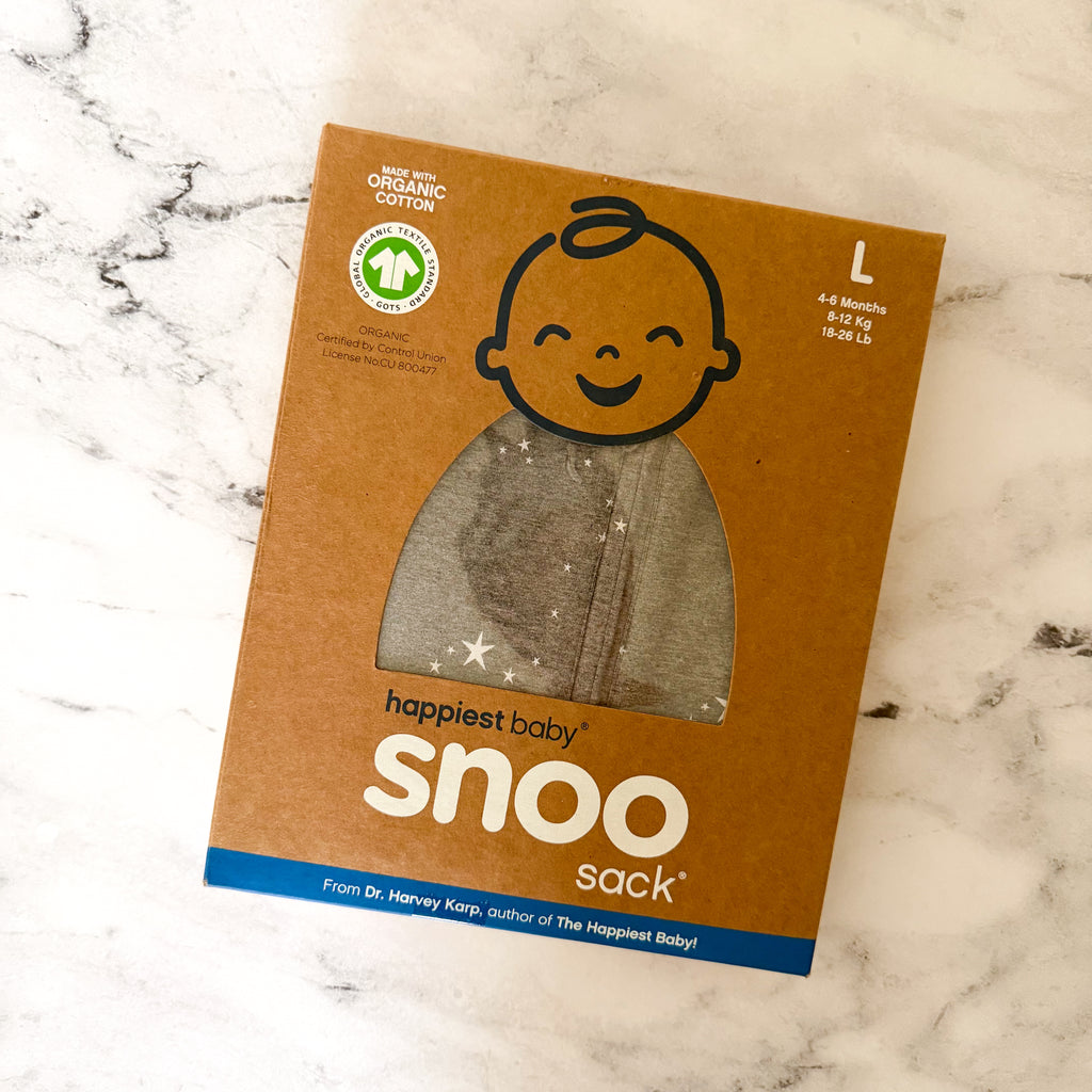 Happiest Baby Organic Cotton Snoo Sack in Grey Stars | Large (4-6m)