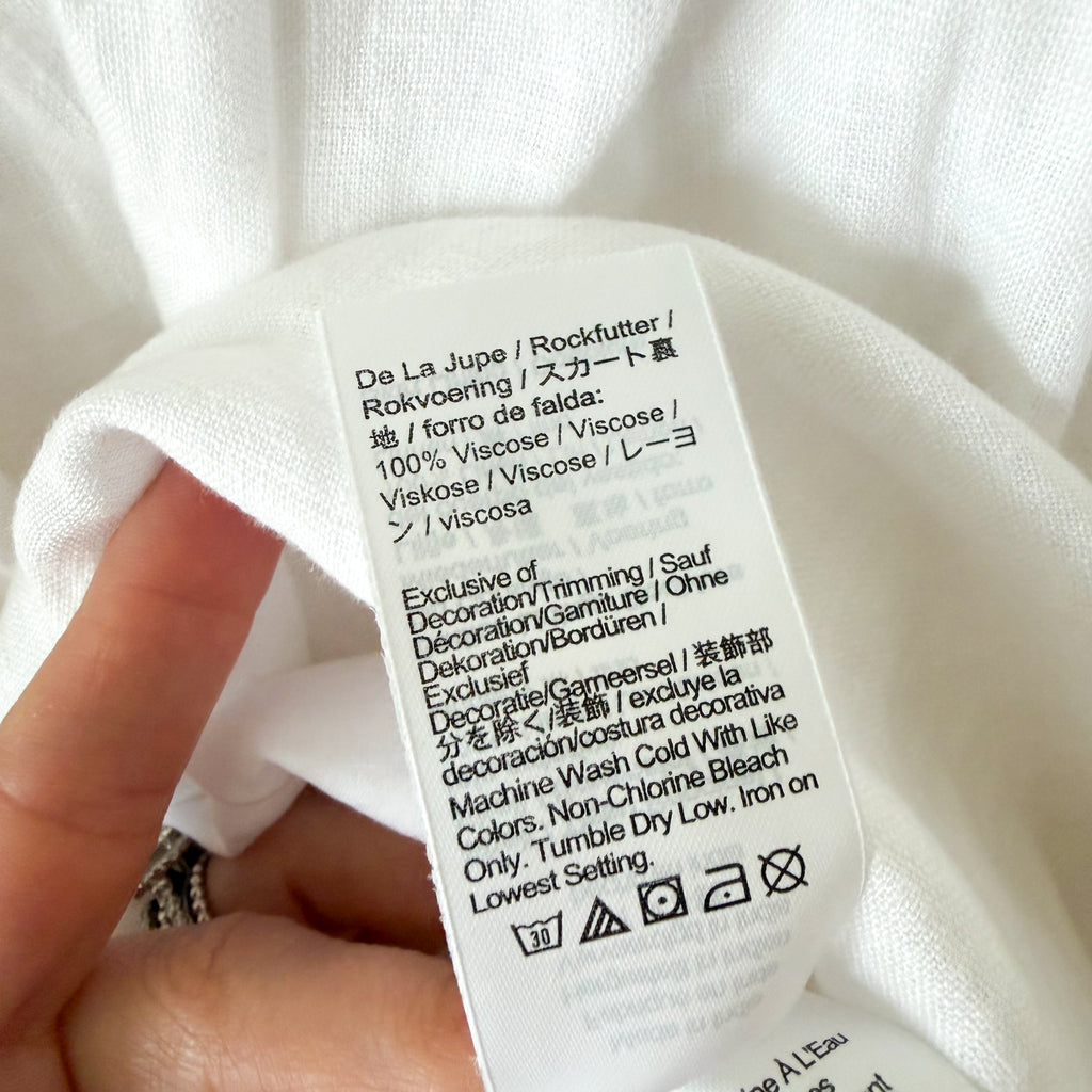 J.Crew White Squareneck 100% Linen Midi Dress | 0