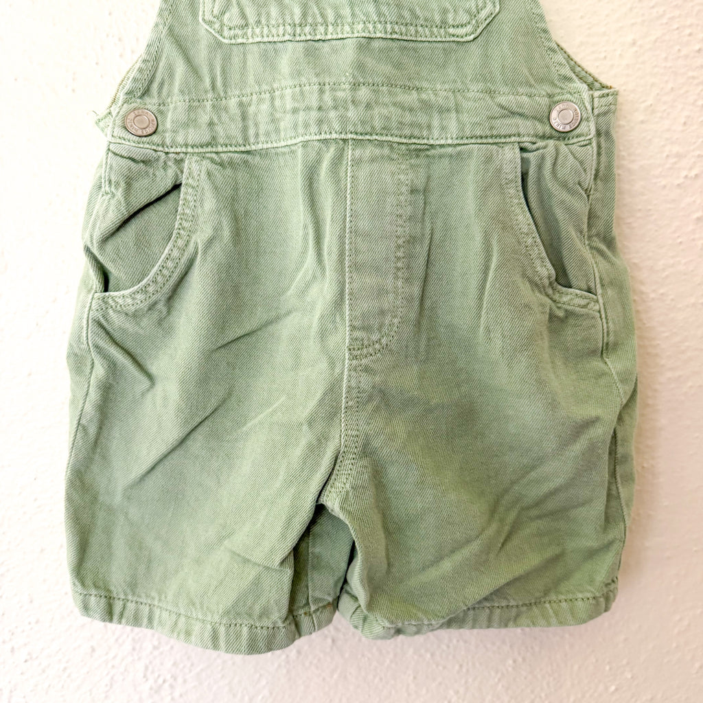 Zara Lightweight Cotton Light Green Shortalls | 12-18m