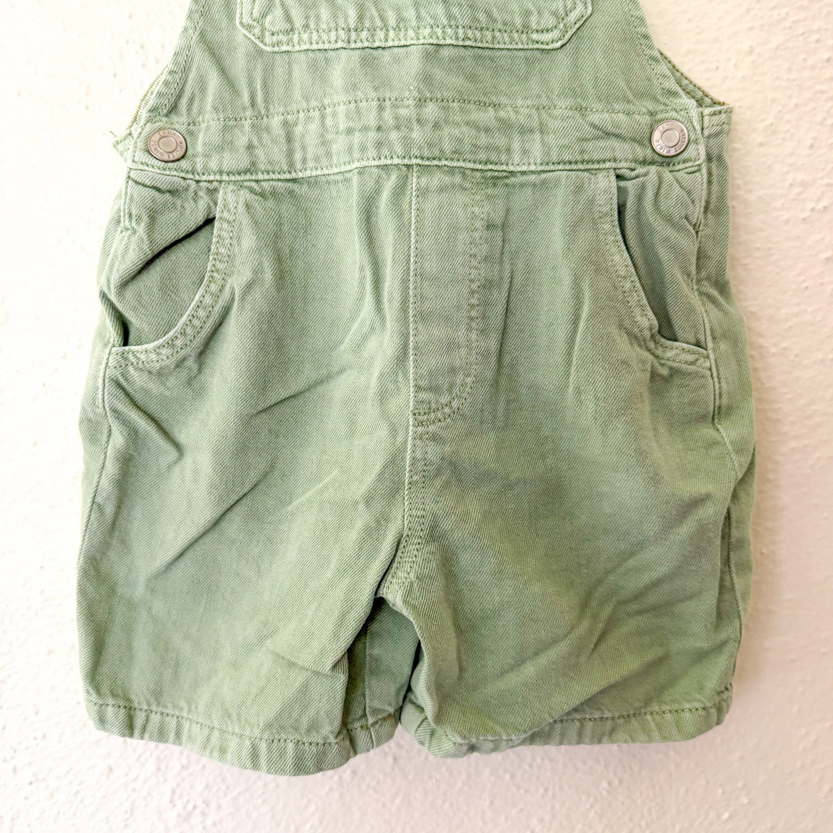 Zara Lightweight Cotton Light Green Shortalls | 12-18m