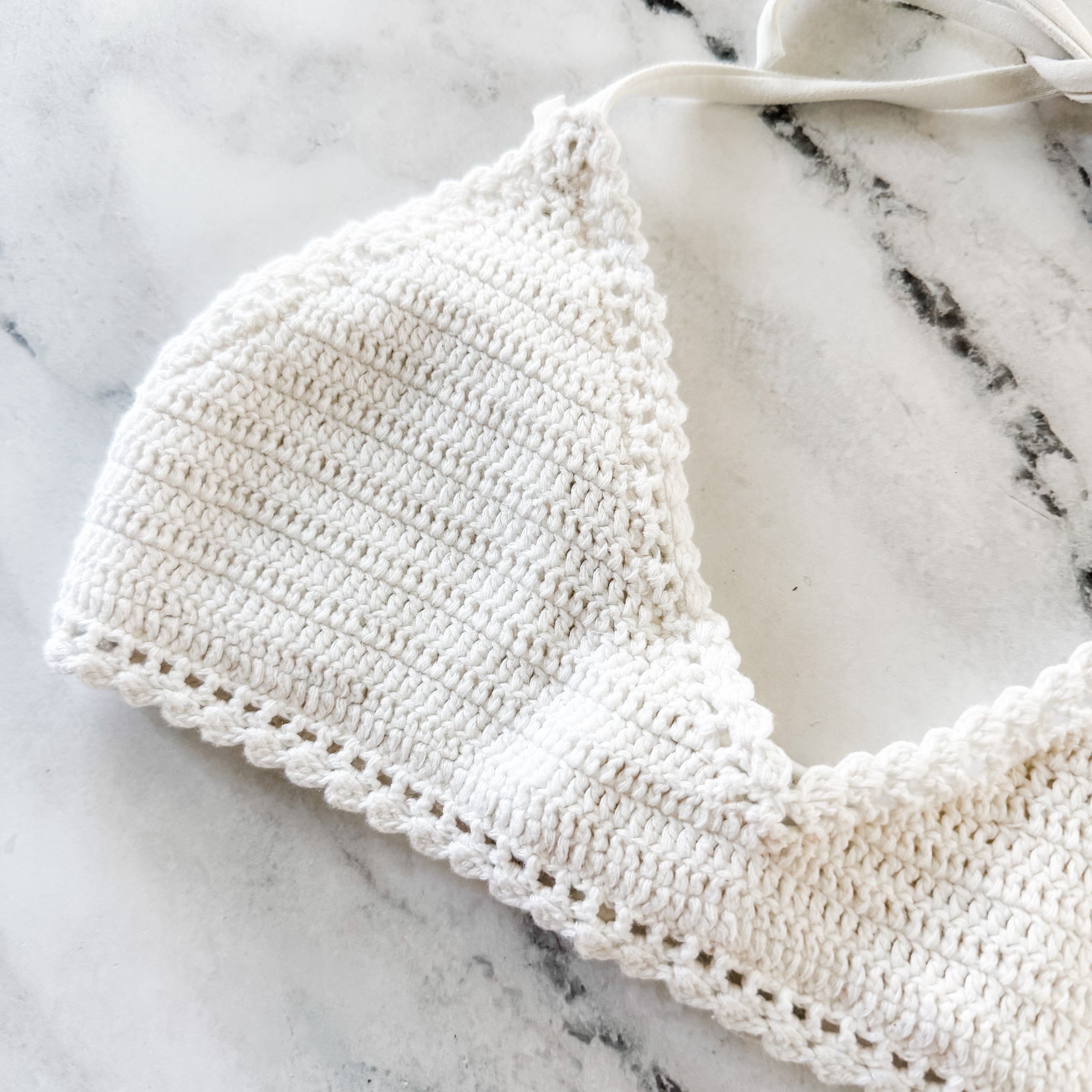 Billabong White Halter Crochet Bikini Top | XS