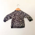 H&M Tan Dinosaur Printed Charcoal Sweatshirt | 6-9m