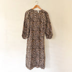 H&M Leopard Print Elbow Sleeve Midi Sheath Dress | XS