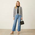 J.Crew Striped Lady Jacket Cardigan in Navy & White | Medium