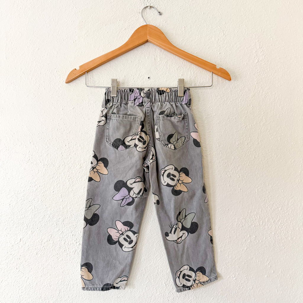 H&M Toddler Girls Minnie Mouse Relaxed Fit Denim Pants | 3T