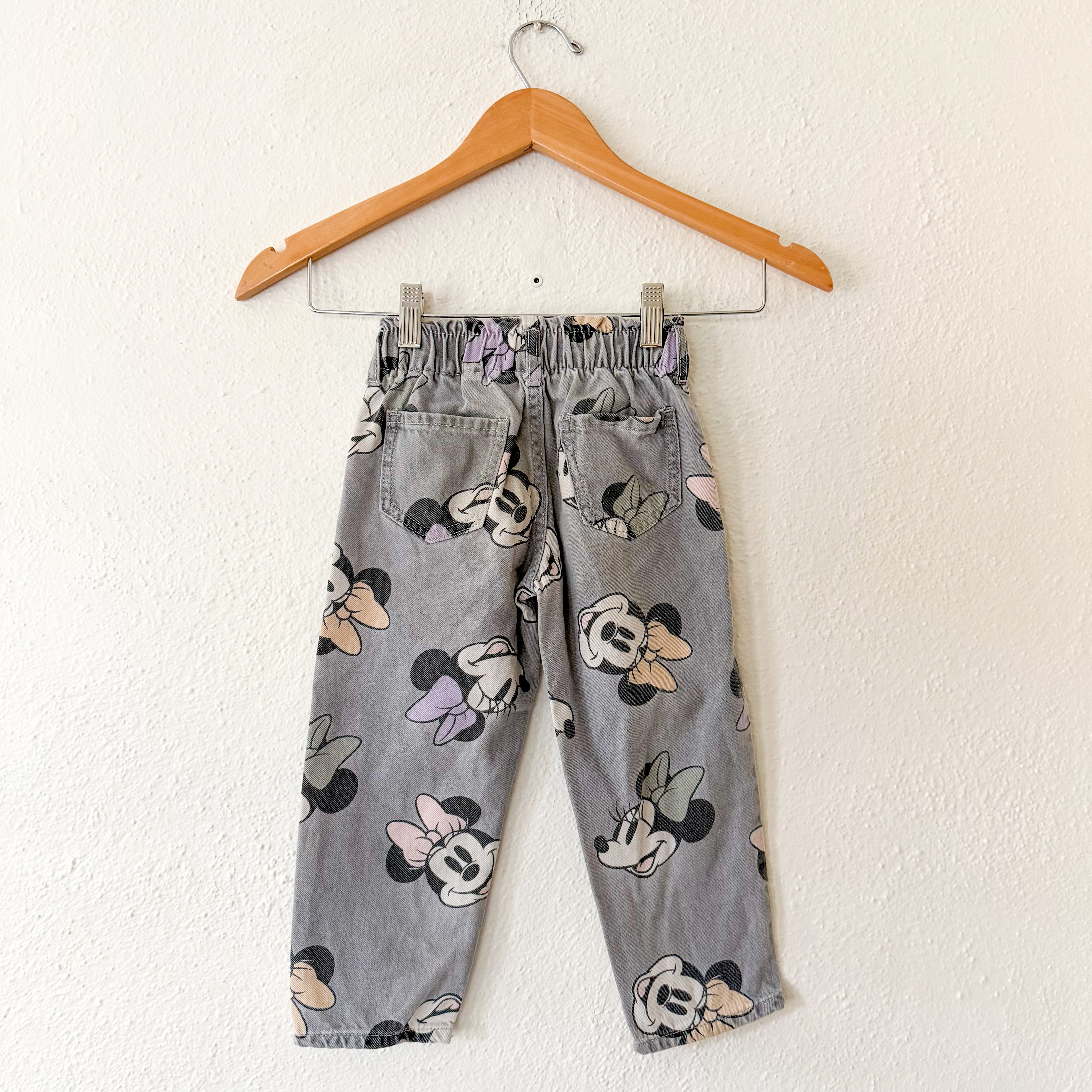 H&M Toddler Girls Minnie Mouse Relaxed Fit Denim Pants | 3T