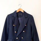 Lioness Navy Blue Double Breasted Blazer Jacket | XS