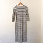 Pomander Place Navy Stripe Gio 3/4 Sleeve Jersey Maxi Dress | XS