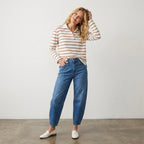 Beaufort & Blake Thompson Vintage Rugby in Camel Cream Stripe | XS