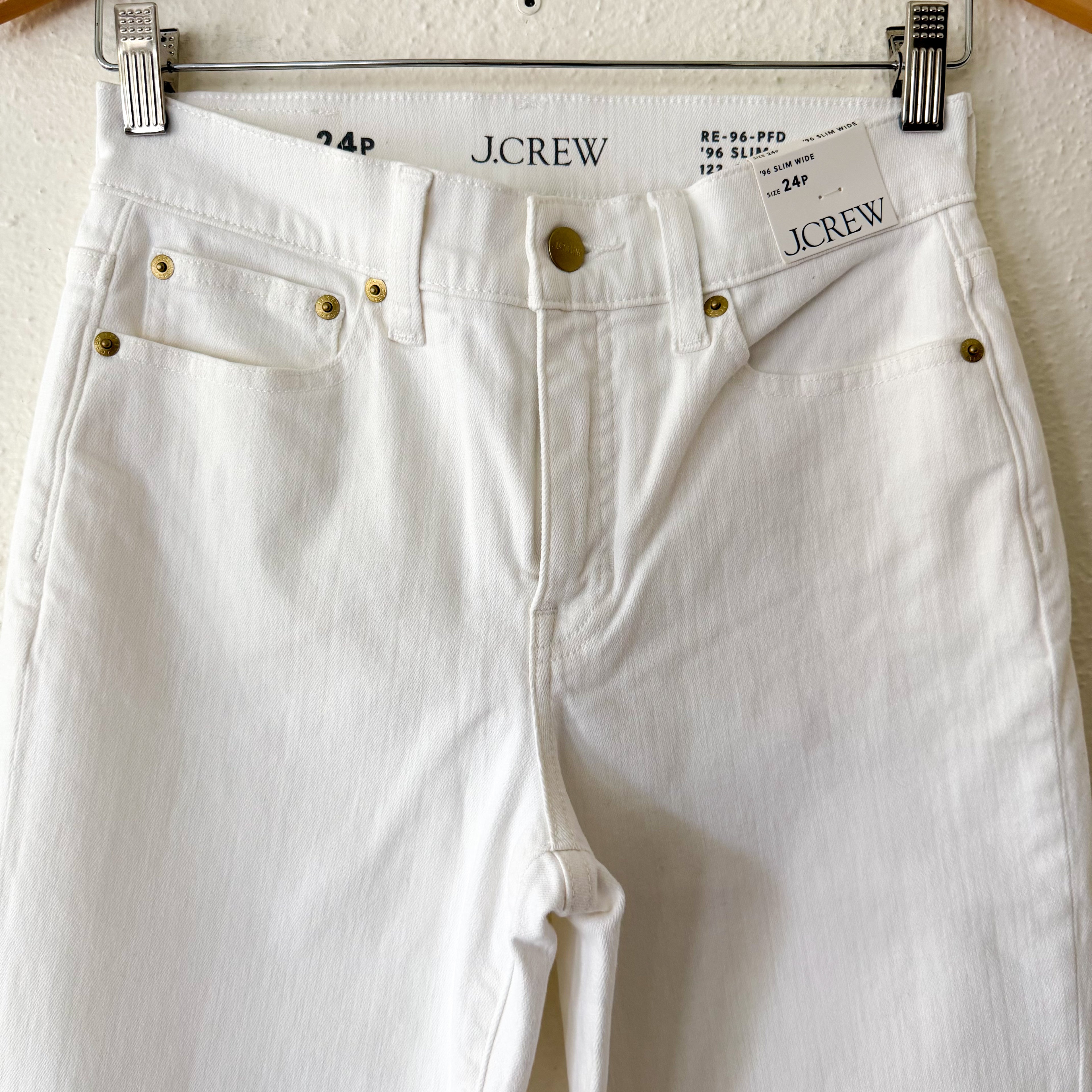 J.Crew '96 Slim Wide-Leg Jean in White Denim | 24P