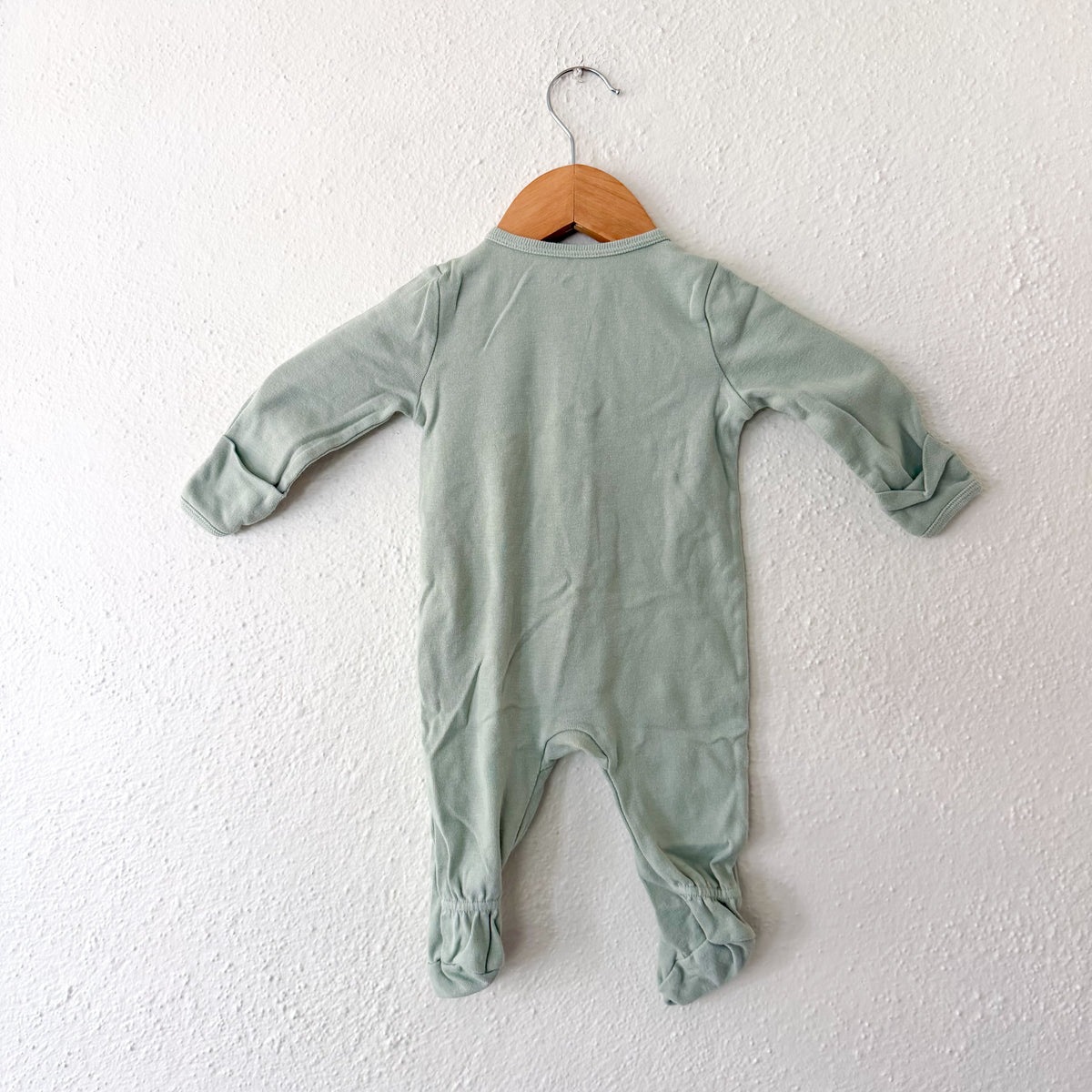 Cloud Island Sage Green Cotton Footed Zipper Sleeper | 3-6m