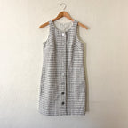 J.Crew Tweed Button-Front Sleeveless Shift Mini Dress in Black & White | 00