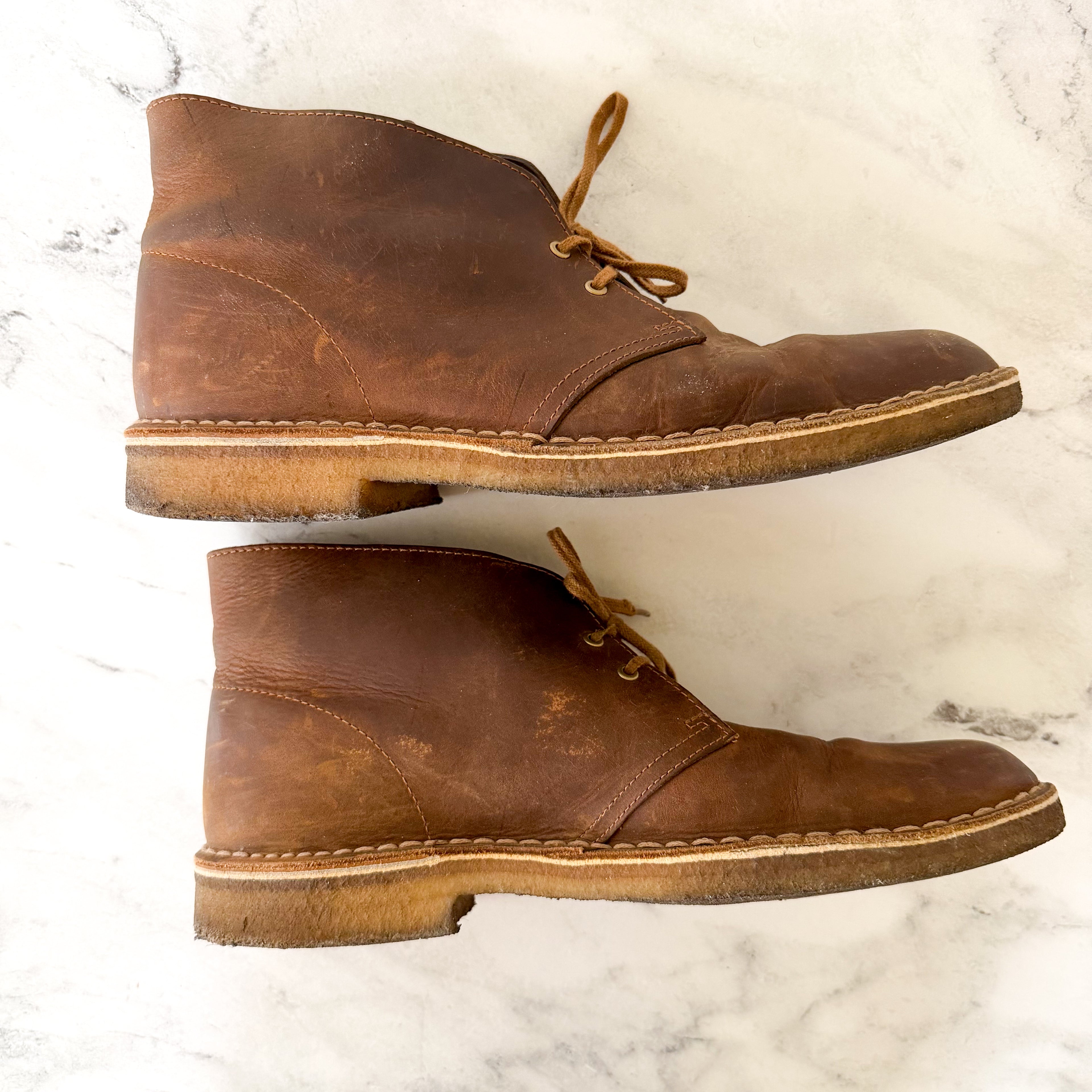 Clarks Originals Brown Oiled Leather Chukka Desert Boots | 11