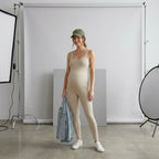 Bumpsuit The Lucy Maternity Unitard Jumpsuit in Oat | XS