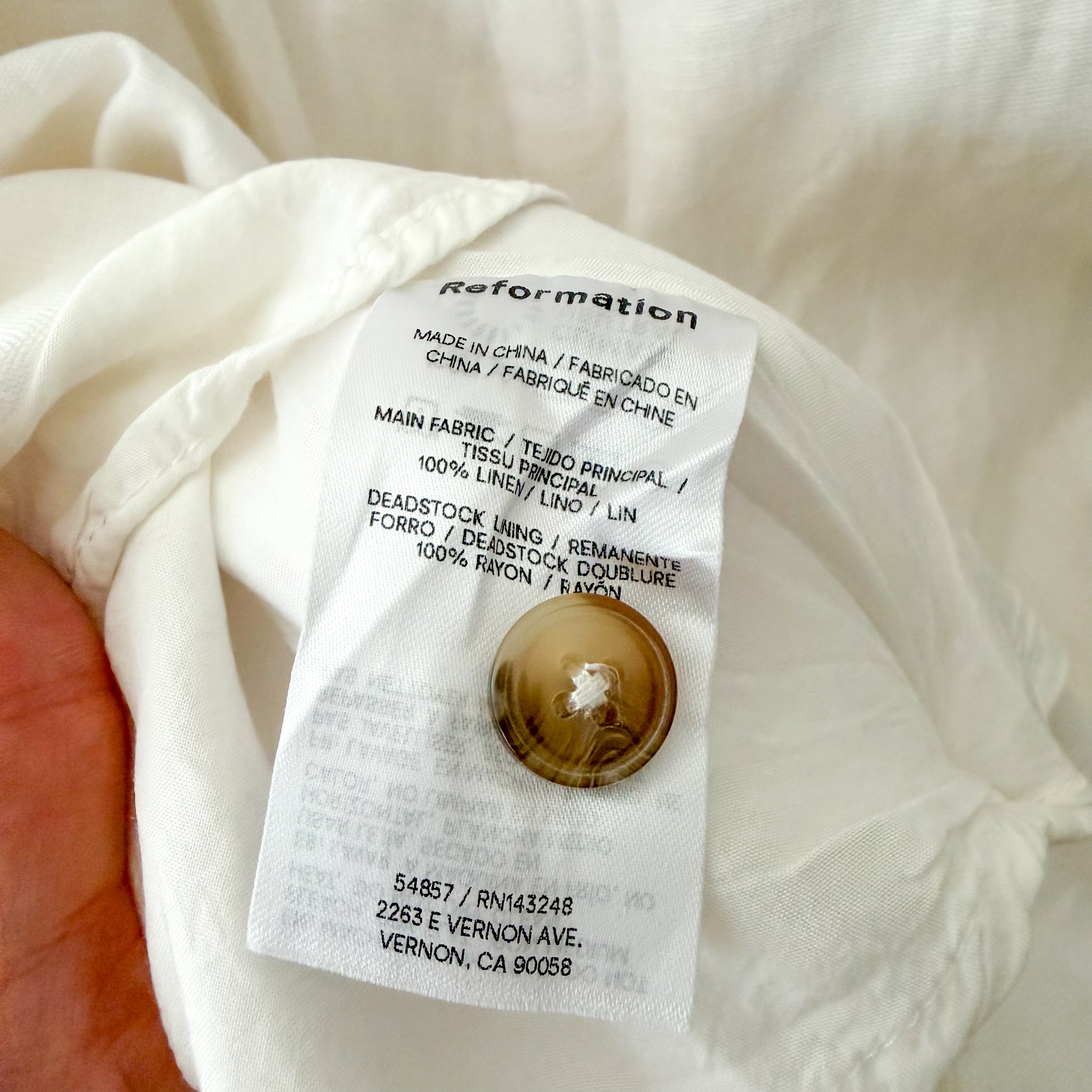 Reformation 100% Linen Button Side Pocket Maxi Skirt | 0