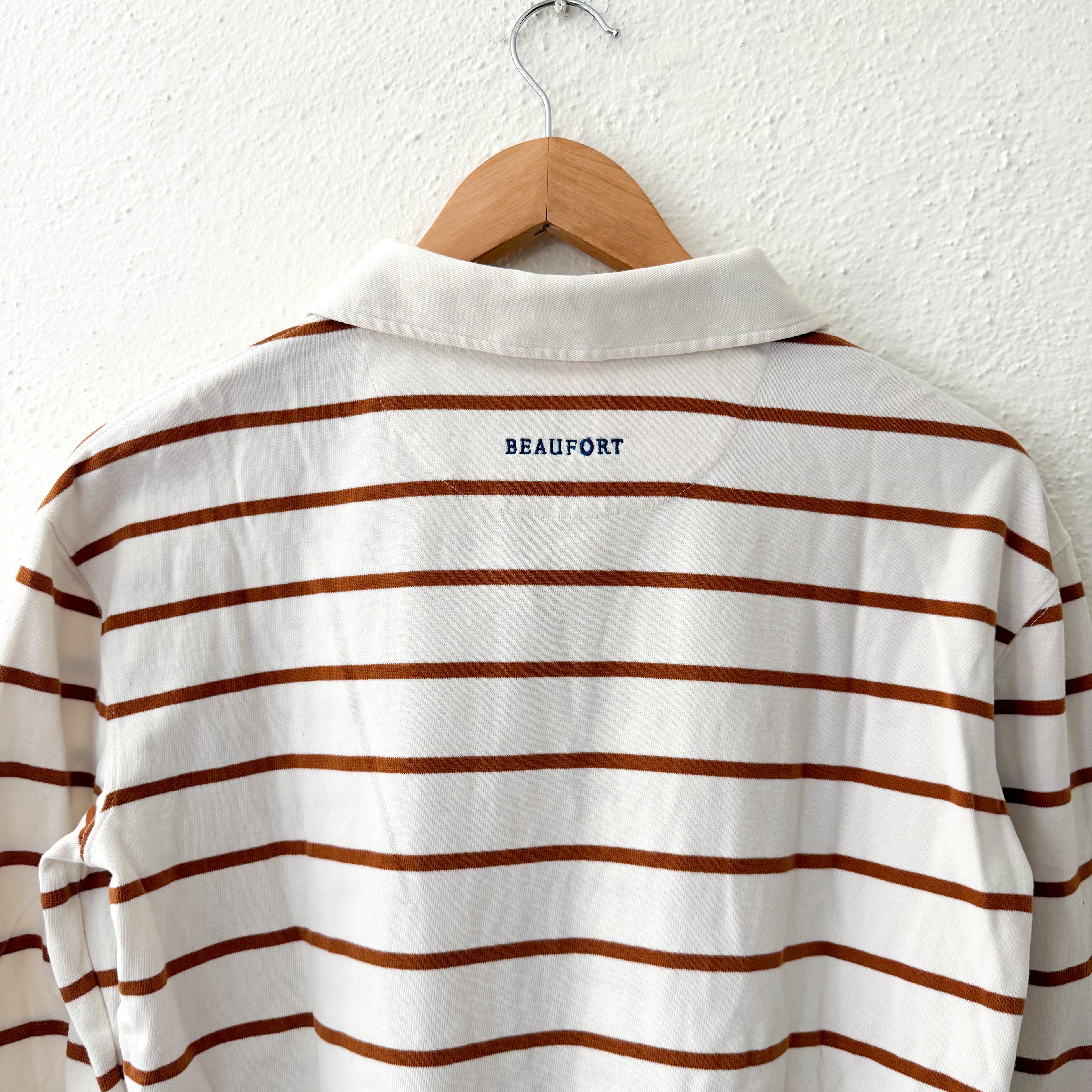 Beaufort & Blake Thompson Vintage Rugby in Camel Cream Stripe | XS