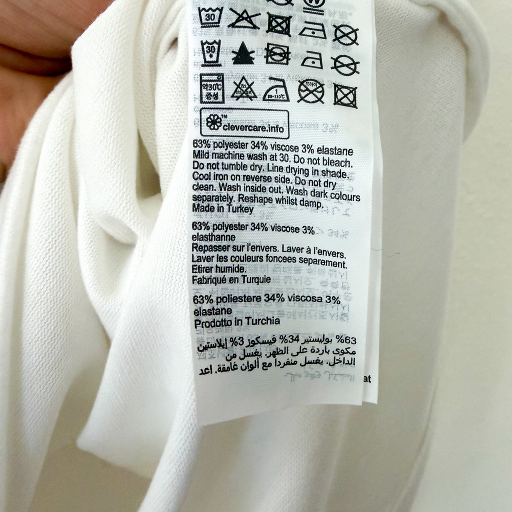 AllSaints Rita Boatneck Long Sleeve Oversize T-Shirt in Cream | XS