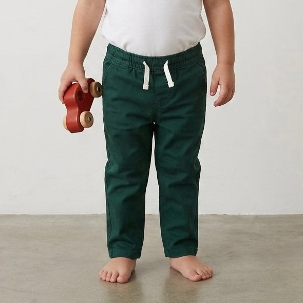 Adventurewear 360 Boys Emerald Green Drawstring Chino Pants | 2T