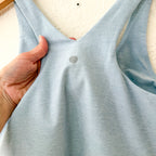 Zella Cropped Longline Top in Aqua Heather | M