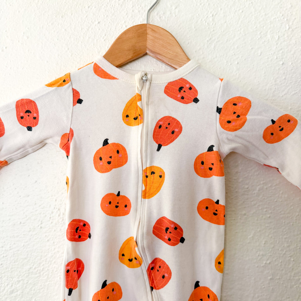 Old Navy Halloween Jack-O-Lantern 2 Way Zipper Footed Sleeper | 6-9m