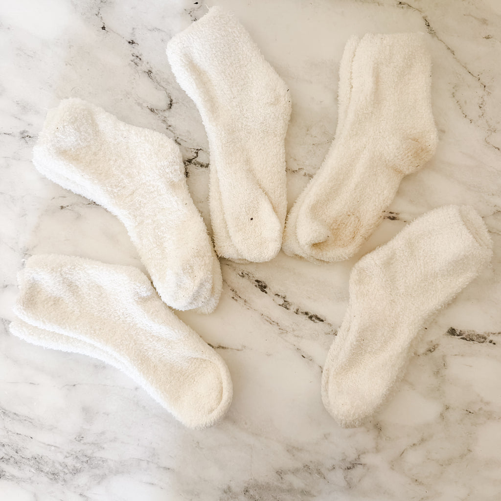 Unbranded White Cozy Winter Sock Bundle (5 Pairs) | S/M