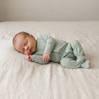Cloud Island Lime Green Long Sleeve Bamboo 2-Way Zipper Footed Sleeper | 0-3m