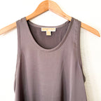 MICHAEL Michael Kors Satin Racerback Tank Top in Chestnut, sz XS