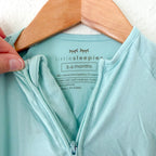 Little Sleepies Solid Aqua Blue Long Sleeve Fold Over Foot Sleeper | 3-6m
