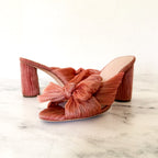 Loeffler Randall Pink Penny Pleated Organza Bow Block Heels | 6.5
