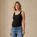 Old Navy Maternity First Layer Scoop-Neck Ribbed Tank Top in Black Jack | XS