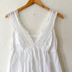 If Only If Nightwear 100% Organic Cotton Lace Bust Midi Nightgown | XS