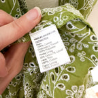 ME+EM Bespoke Contrast Green Broderie Long Sleeve Midi Dress | 0