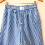 Anthropologie The Wren Wide Leg Pajama Boxer Pants in Blue & White Stripe | XS