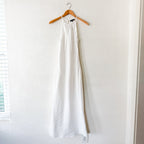 J.Crew High Neck 100% Linen Midi Dress in White | 00