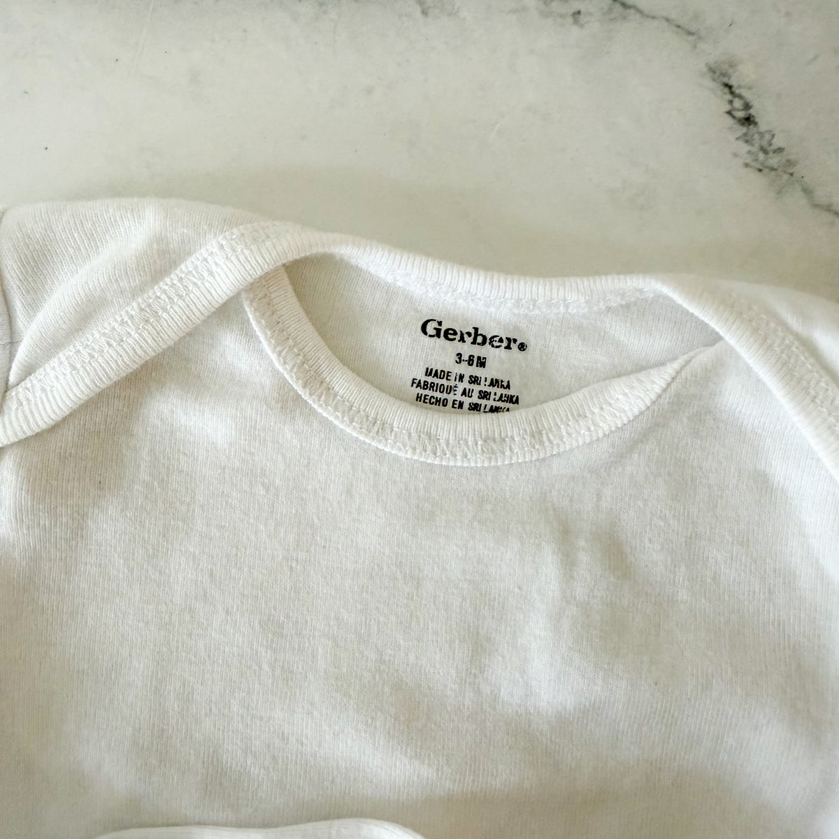 Gerber Basics White Cotton Long Sleeve Bodysuits Bundle x2 | 3-6m